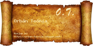 Orbán Teónia névjegykártya